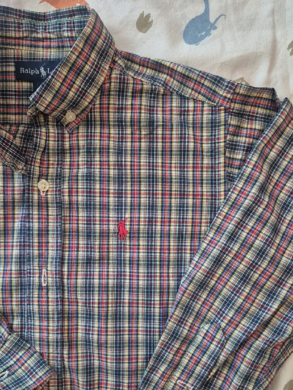 Ralph Lauren Multicolor Plaid Button-Down Shirt with Red Pony
